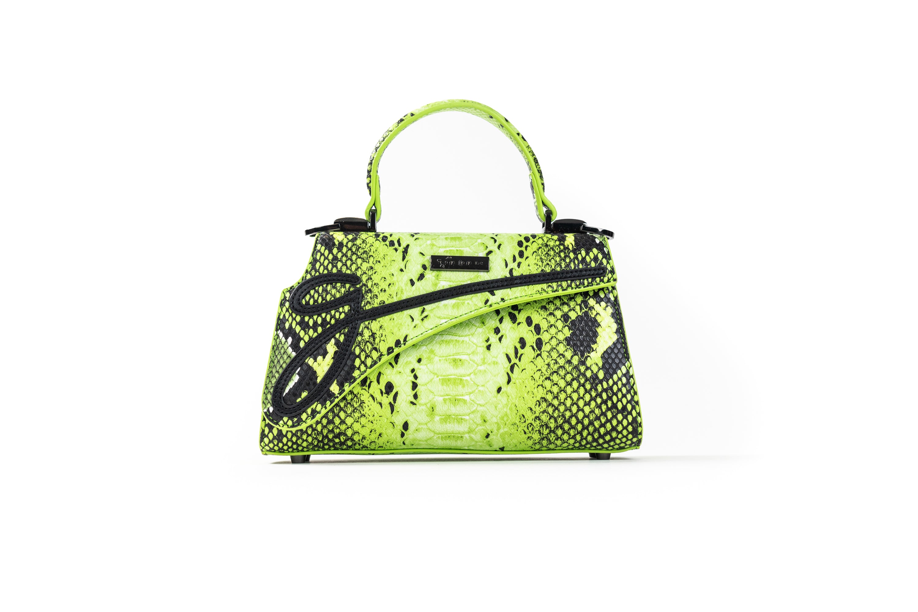 Medium Lime Green Python Lowercase Flap Bag – John Geiger