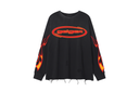 "Bridges" Distressed Long Sleeve Tee Black