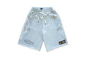 Grey Frayed Sweat Shorts (Below Knee)