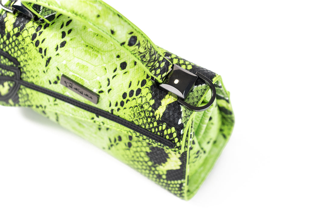 Medium Lime Green Python Lowercase Flap Bag – John Geiger