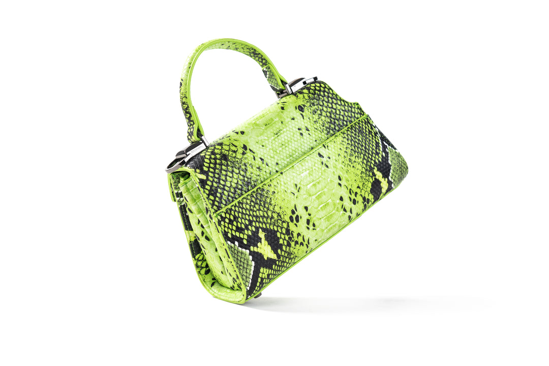 Medium Lime Green Python Lowercase Flap Bag – John Geiger
