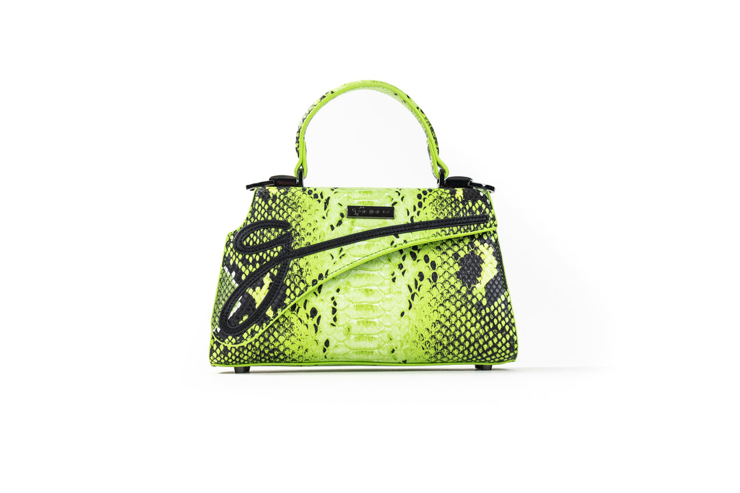 Medium Lime Green Python Lowercase Flap Bag – John Geiger