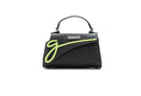 Medium Lowercase Flap Bag “Black/Lime”