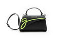 Medium Lowercase Flap Bag “Black/Lime”