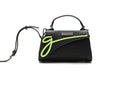 Medium Lowercase Flap Bag “Black/Lime”