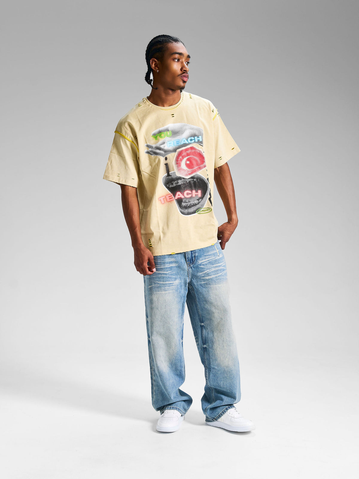 "You Reach I Teach" Reversible Tee Yellow