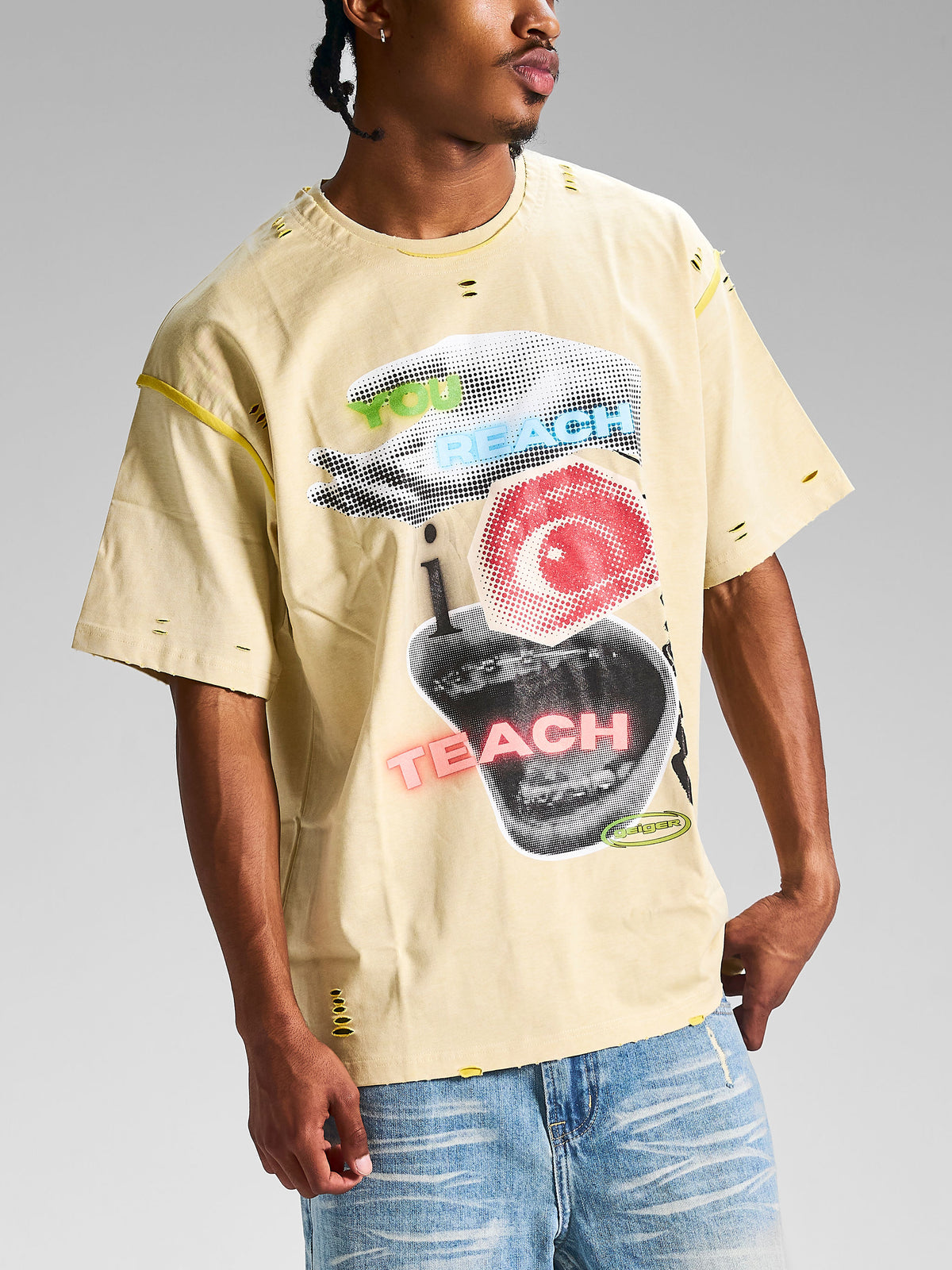 "You Reach I Teach" Reversible Tee Yellow
