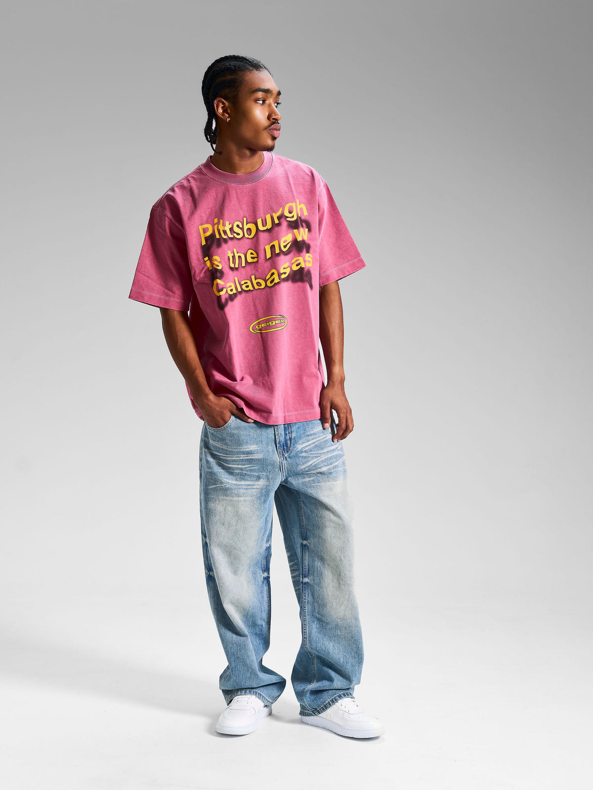 "Pittsburgh Is The New Calabasas" Morphed Tee Red