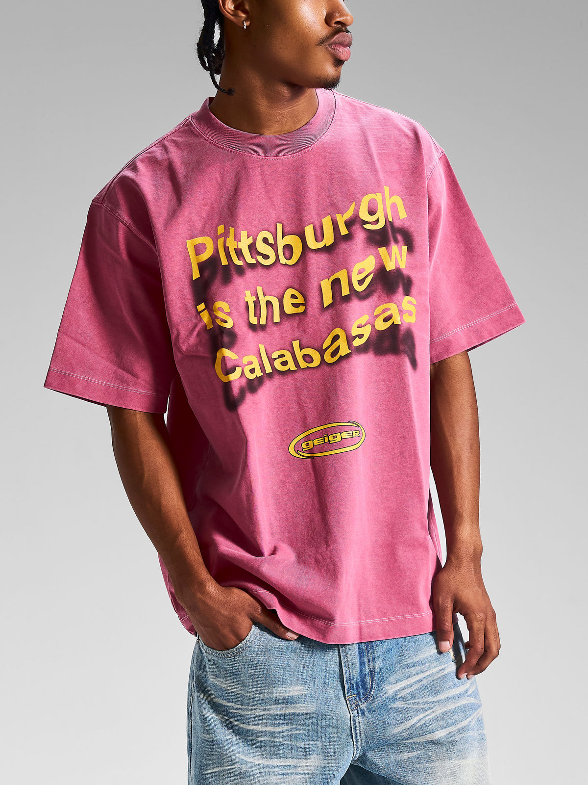 "Pittsburgh Is The New Calabasas" Morphed Tee Red