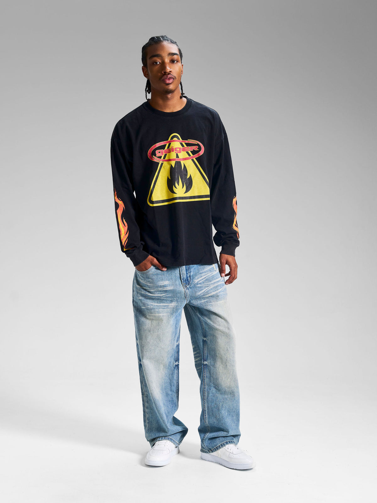 "Burning Bridges" Long Sleeve Tee Black