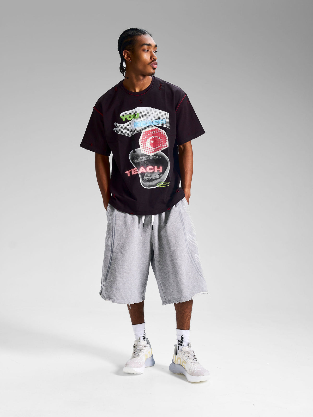 "You Reach I Teach" Reversible Black Tee