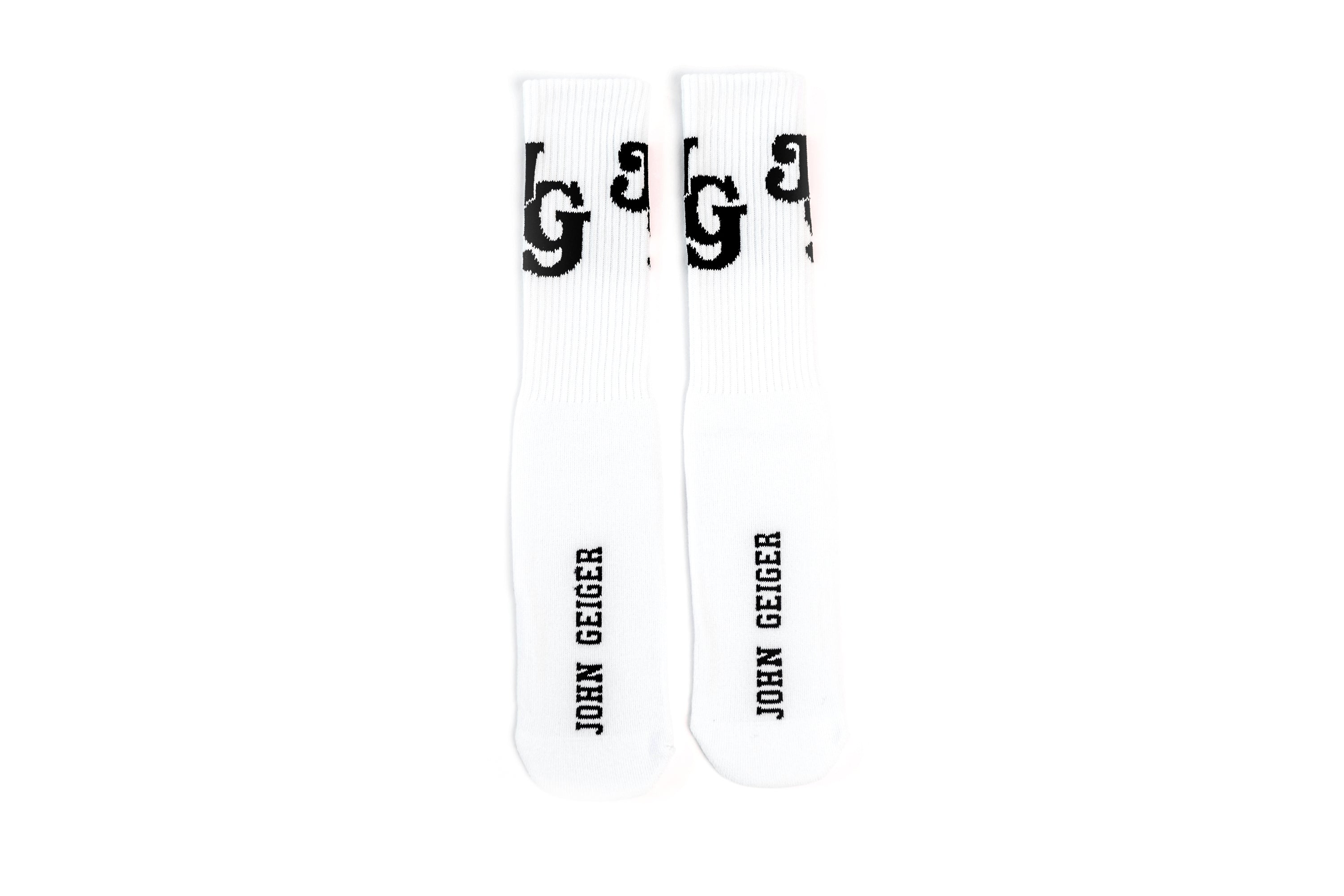 JG Logo Socks White/Black – John Geiger