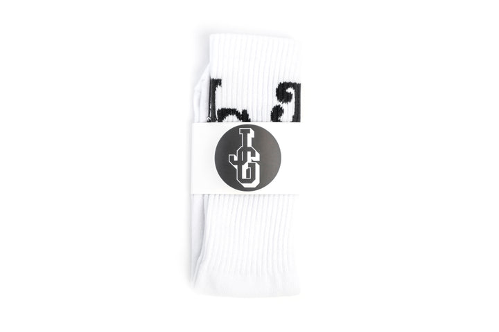 JG Logo Socks White/Black – John Geiger