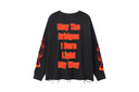 "Bridges" Distressed Long Sleeve Tee Black