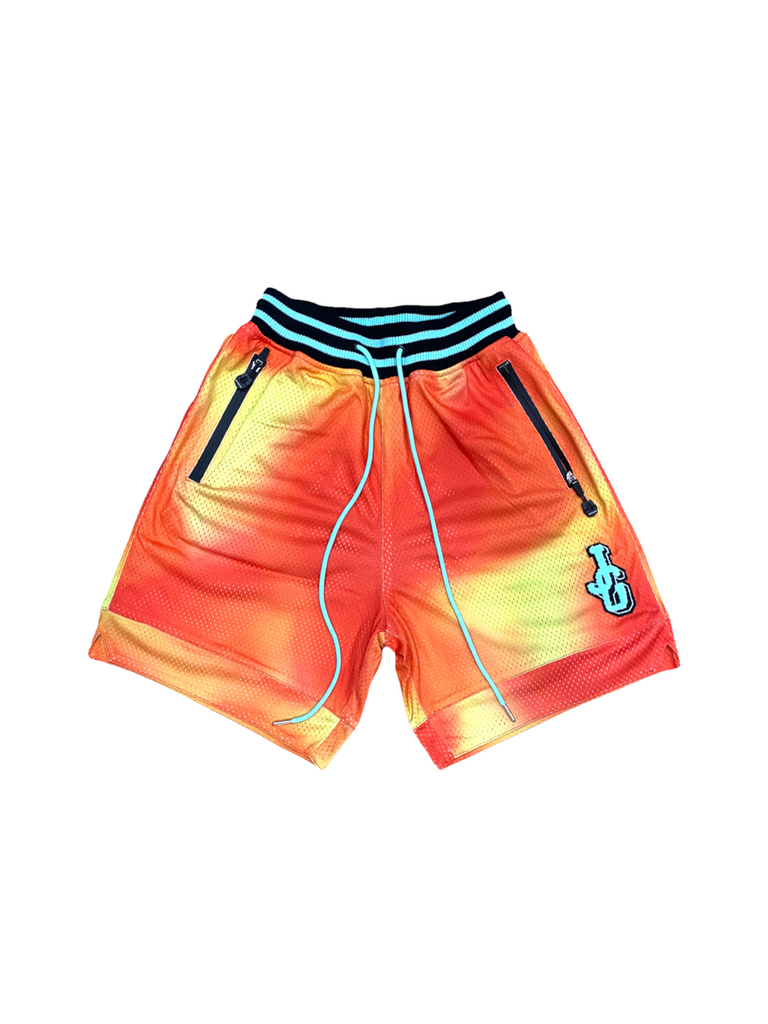 JG Chenille Logo Basketball Shorts 'Orange Sunset Tie-Dye' – John